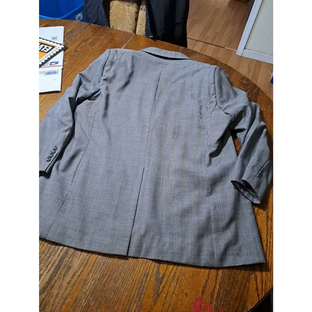 Vintage Mens 48 Drop 05-R Botany 500 Super 110 Grey Wool Suit Blazer Coat Jacket